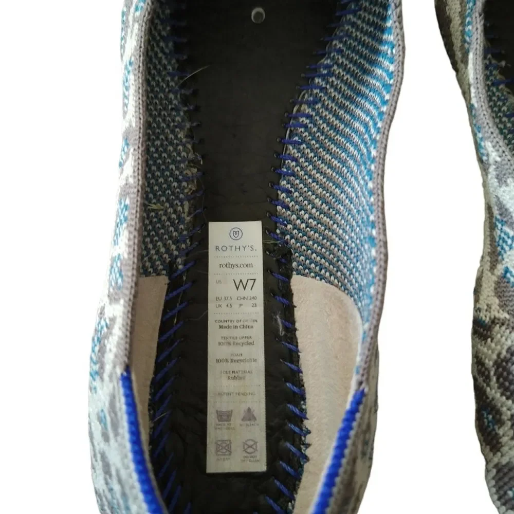 Rothys The Flats in Spotted Leopard Grey/Blue